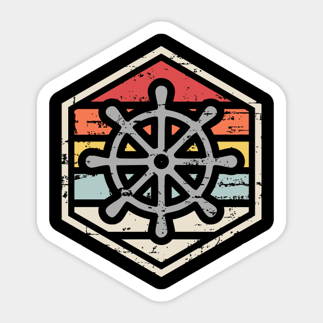 Retro Badge Helm Sticker by rojakdesigns